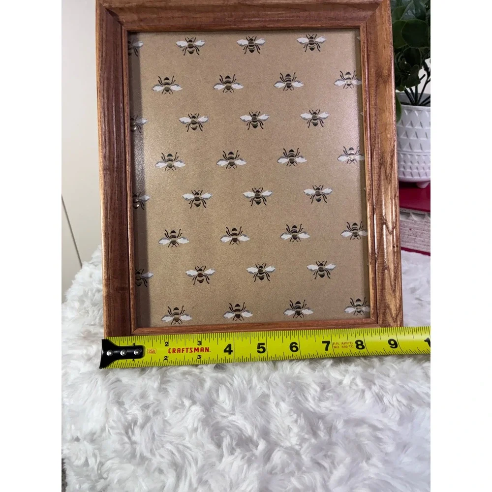 Vintage Wooden Picture Frame Solid Oak Tabletop Decor 8x10 Matte Glass